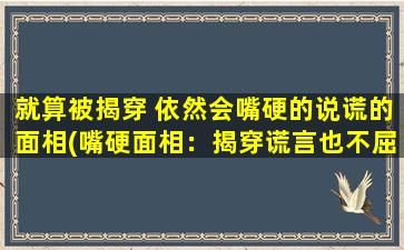 就算被揭穿 依然会嘴硬的说谎的面相(嘴硬面相：揭穿谎言也不屈服)